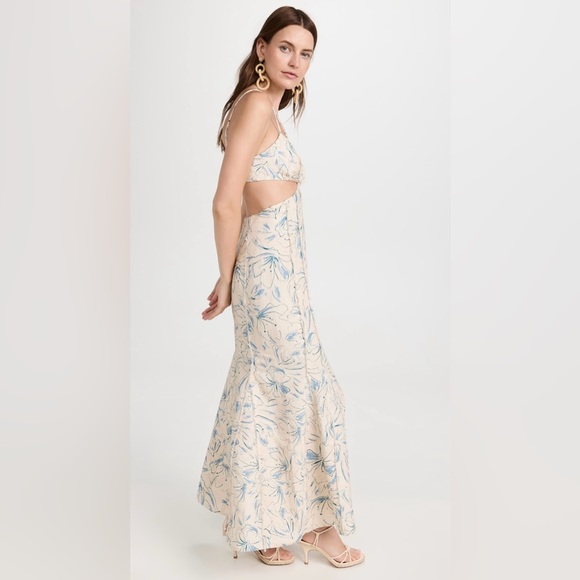 Significant Other Anita Dress Sleeveless Maxi Floral Size 4 Blue Beige - Picture 6 of 16